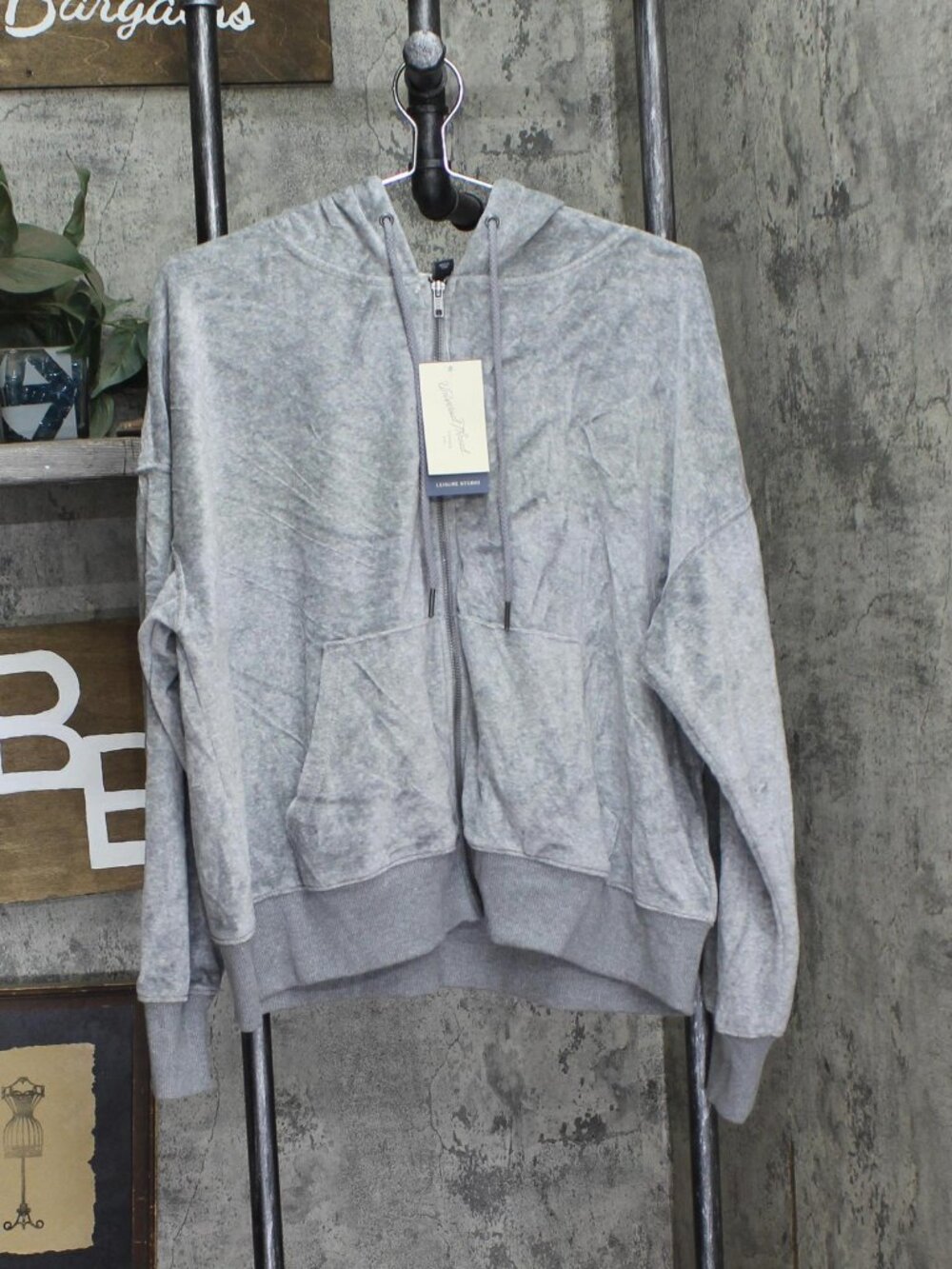 Universal Thread Gray Universal Thread Leisure Studio Velour Hoodie Sz XL